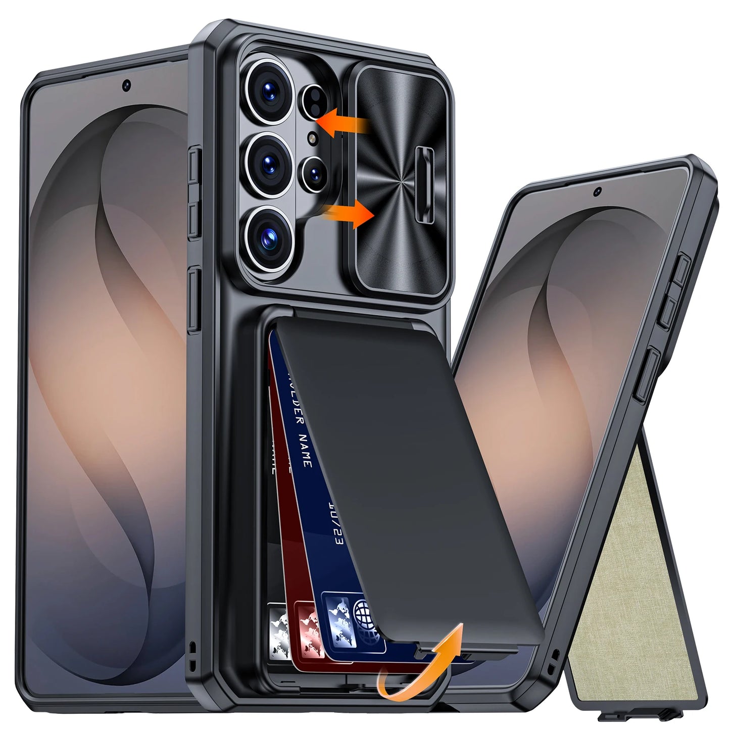 618 Hot Deals For Samsung Galaxy S26 Ultra Phone Case,with Cards Holder (FIFD Blocking) Shockproof Wallet Phone Case-Black