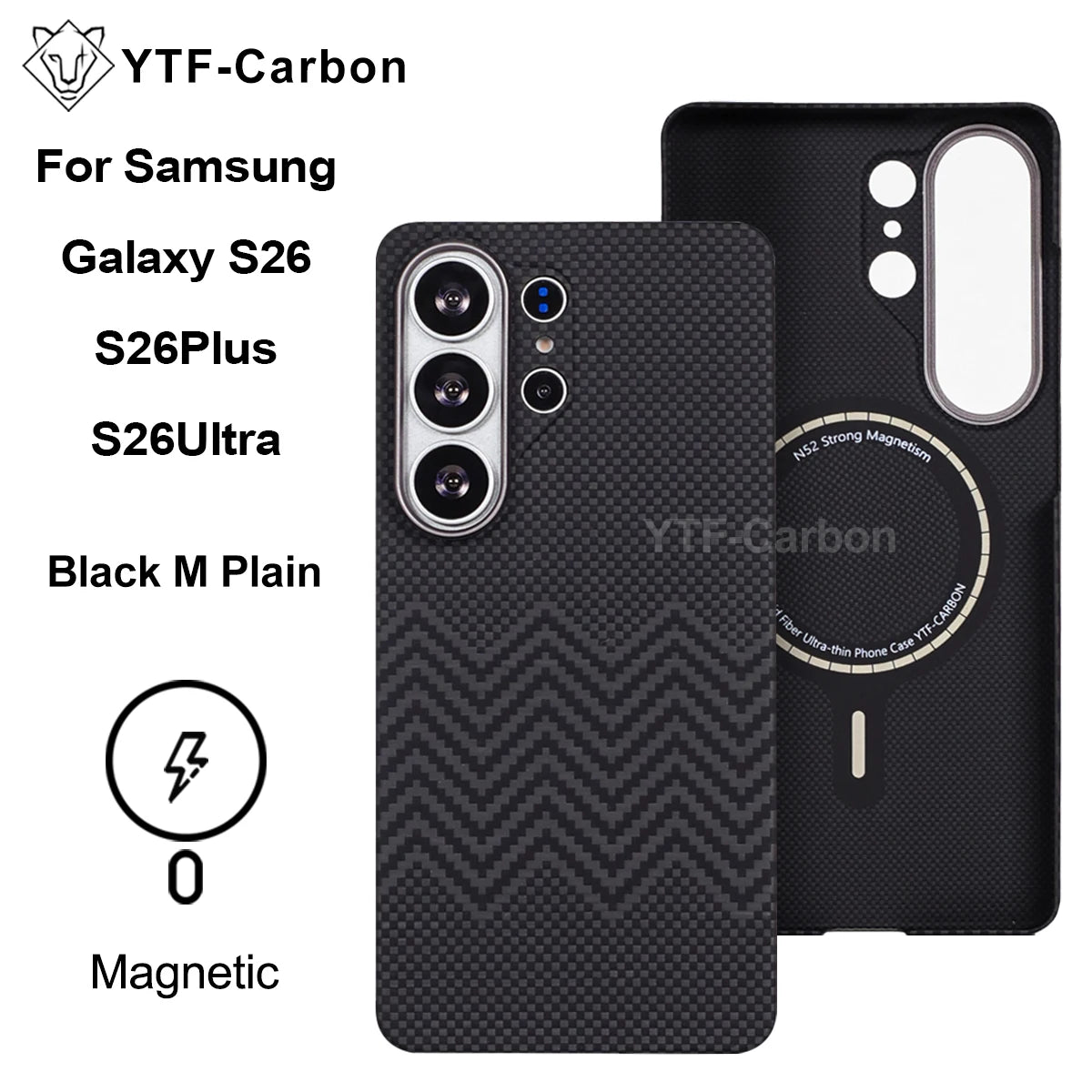 YTF-Carbon Magnetic Case For Samsung S26Ultra Aramid Carbon Fiber Cover For Magsafe S26 S26Plus Cover Mobile Phone Accessories