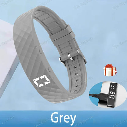 Smart Bracelet LED Digital Waterproof Smart Clock Smartband With running pedometer Monitor Smart Band Vibration Alarm Reminder - Urbizia