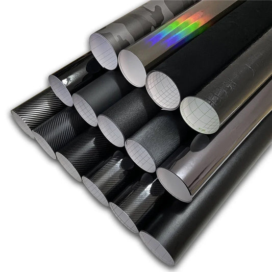 All Black Carbon Fiber Car Stickers – Vinyl Wrap Film Glossy/Matte Foil