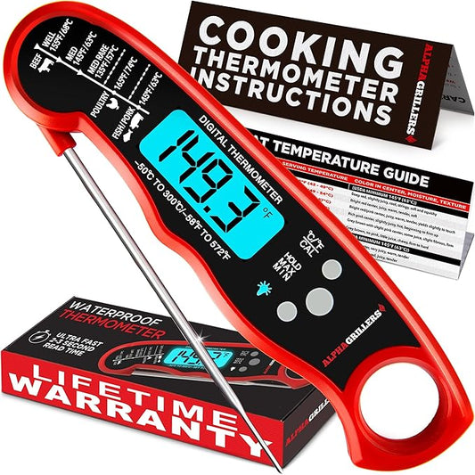 Alpha Grillers Digital Meat Thermometer – Instant Read Cooking & BBQ Probe - Urbizia