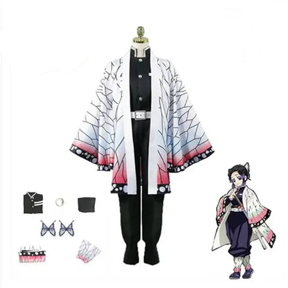 Anime Demon Slayer Kimetsu no Yaiba Shinobu Kochou Cosplay Costume – Kimono Uniform for Halloween & Anime Events