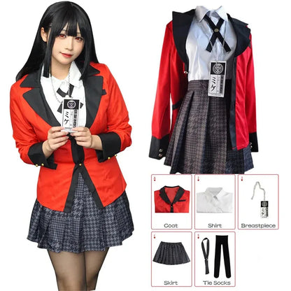 Anime Kakegurui Yumeko Jabami Cosplay Costume – Japanese School Girl JK Uniform for Halloween & Cosplay