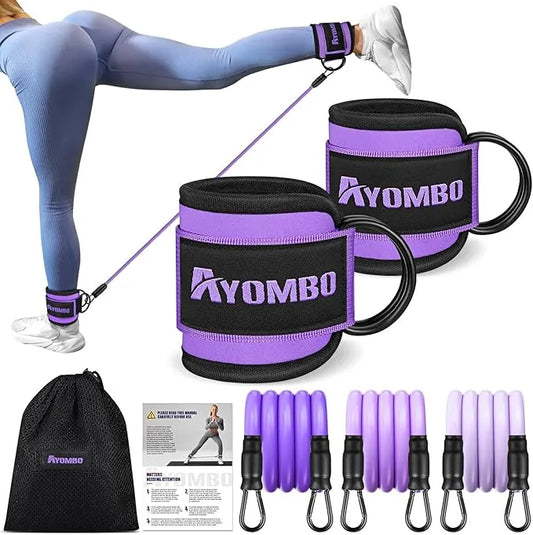 Ankle Resistance Bands with Cuffs – 3 Resistance Levels - Urbizia