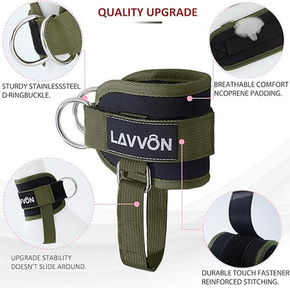 Ankle Straps for Cable Machines – Adjustable Comfort Ankle Cuffs for Glute Kickbacks & Leg Workouts - Urbizia