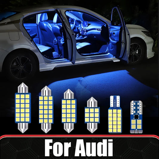 Audi LED Interior Lights Kit – Dome, Map, Trunk & Vanity Lamp Set (A3 A4 A5 A6 S3 S4 S5 RS3 RS4 RS5 Q5 Q7)
