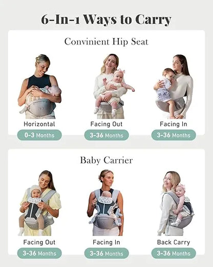 Baby Carrier, MOMTORY Safety-Certified 6-in-1 - Urbizia