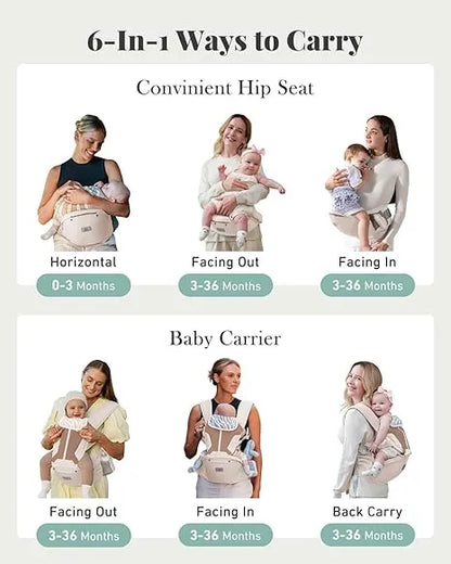 Baby Carrier, MOMTORY Safety-Certified 6-in-1 - Urbizia