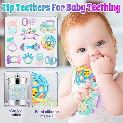 Baby Rattle & Teething Toy Set – Rattle Socks for Newborns to 12 Months - Urbizia