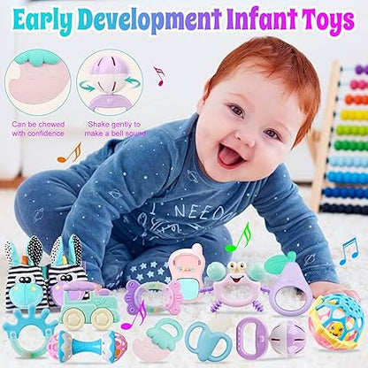 Baby Rattle & Teething Toy Set – Rattle Socks for Newborns to 12 Months - Urbizia