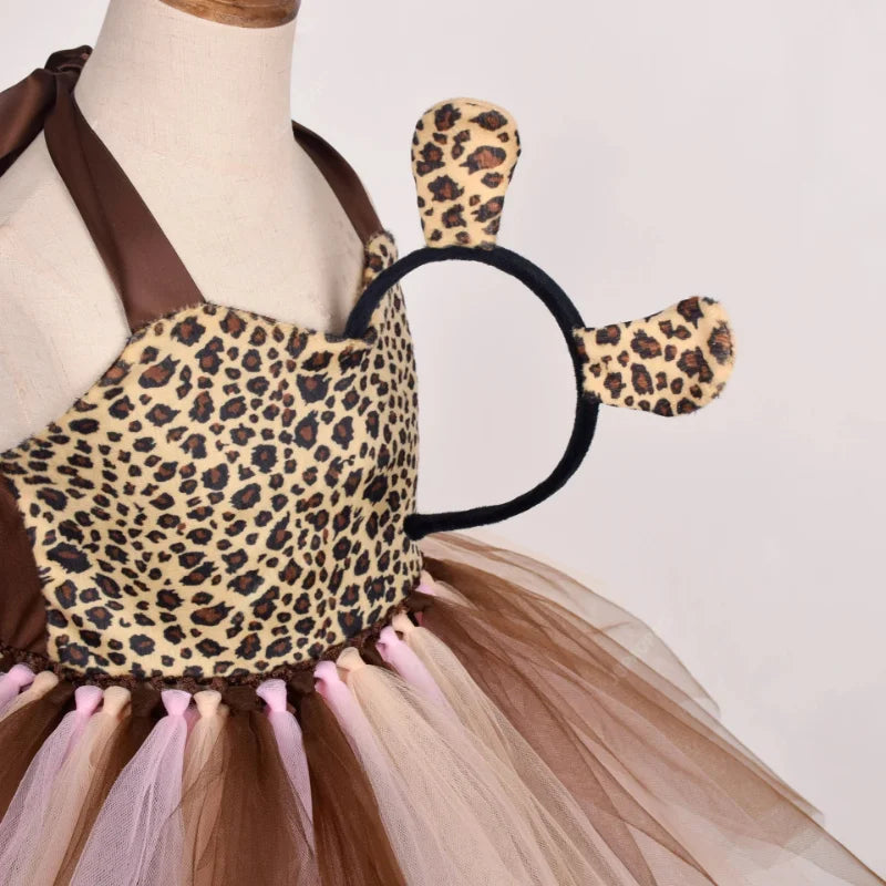 Baby Girls Halloween Animal Cosplay Costume – Forest Theme Tutu Dress for Birthday Party
