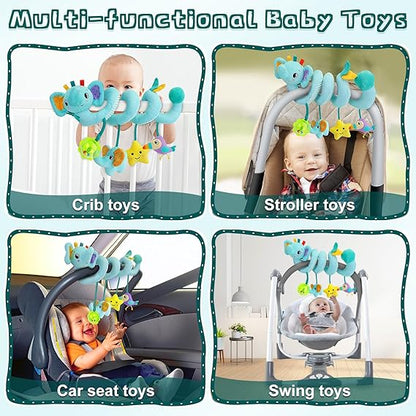 Baby Spiral Hanging Crib Toy – Rattle & Bell Stroller Activity Toy for Infants - Urbizia