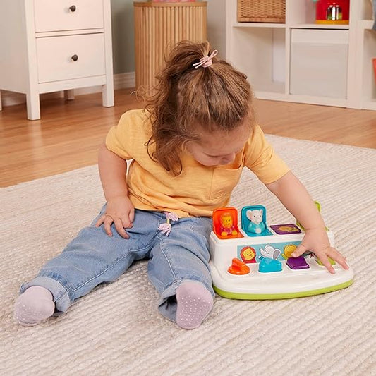 Battat Pop-Up Pals – Cause and Effect Color Sorting Toy for Toddlers - Urbizia