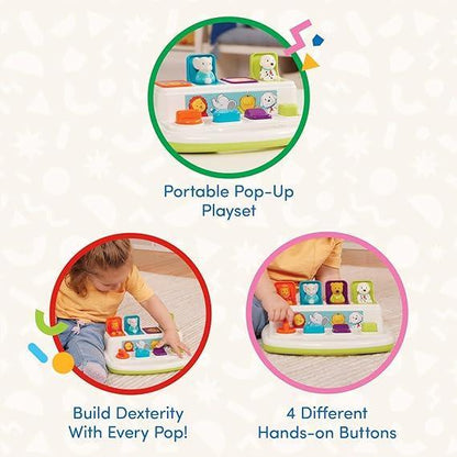 Battat Pop-Up Pals – Cause and Effect Color Sorting Toy for Toddlers - Urbizia