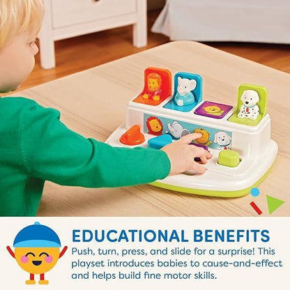 Battat Pop-Up Pals – Cause and Effect Color Sorting Toy for Toddlers - Urbizia