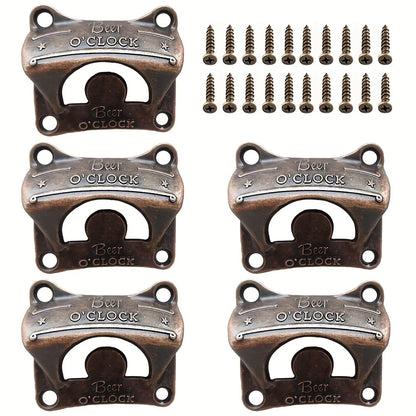 Beer O’ Clock” Wall Mounted Bottle Opener – Retro Bar & BBQ Tool 