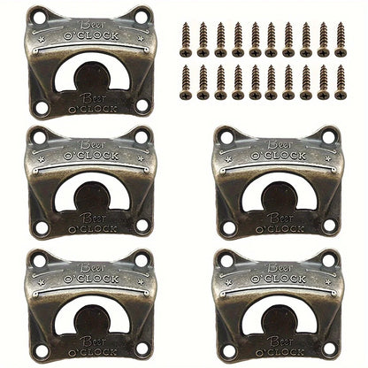 Beer O’ Clock” Wall Mounted Bottle Opener – Retro Bar & BBQ Tool 