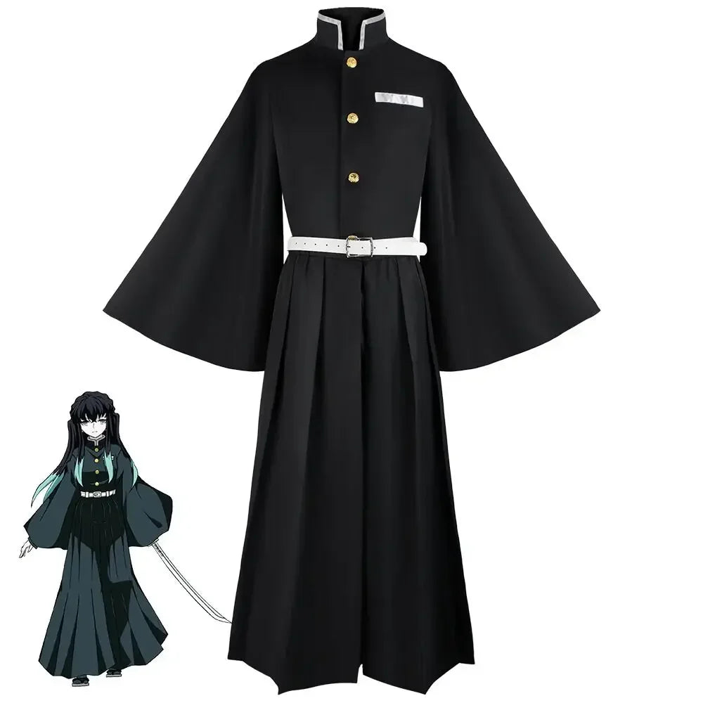 Bilibili Anime Demon Slayer Kimetsu No Yaiba – Tokitou Muichirou Cosplay Costume Uniform with Wig for Halloween Party