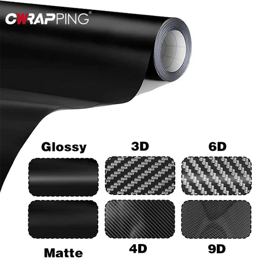 Black Carbon Fiber Vinyl Wrap – Car & Motorcycle Stickers 150*50cm Glossy Waterproof Film