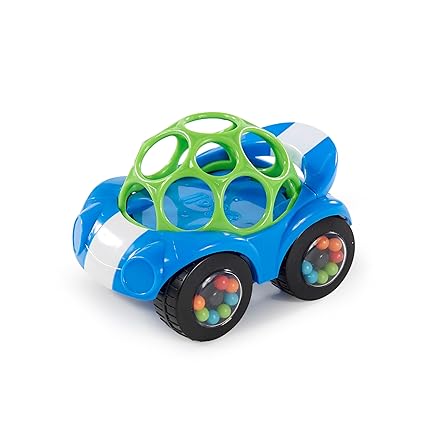 Bright Starts Oball Rattle & Roll Car – Easy-Grasp BPA-Free Infant Toy - Urbizia
