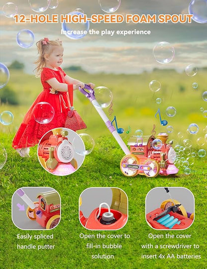 Bubble Machine Train – Musical Light-Up Bubble Blower for Kids - Urbizia