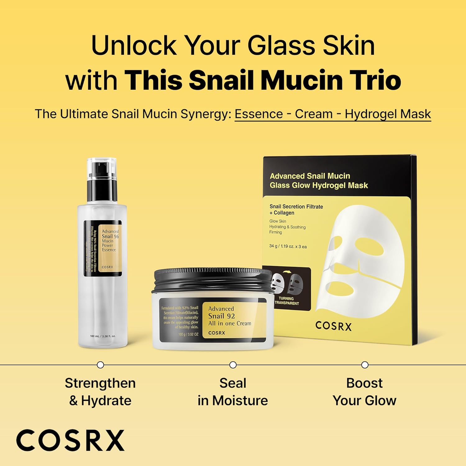 COSRX Snail Mucin 92% Face Moisturizer – Korean Hydrating Cream 3.52oz - Urbizia