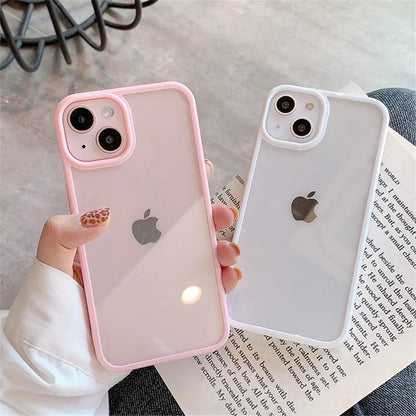 Candy Color iPhone Case Shockproof Transparent Cover