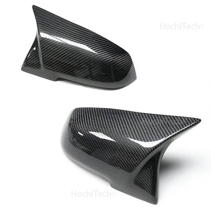 Carbon Fiber Rearview Mirror Cover Caps for BMW (2pcs, Black Pattern)