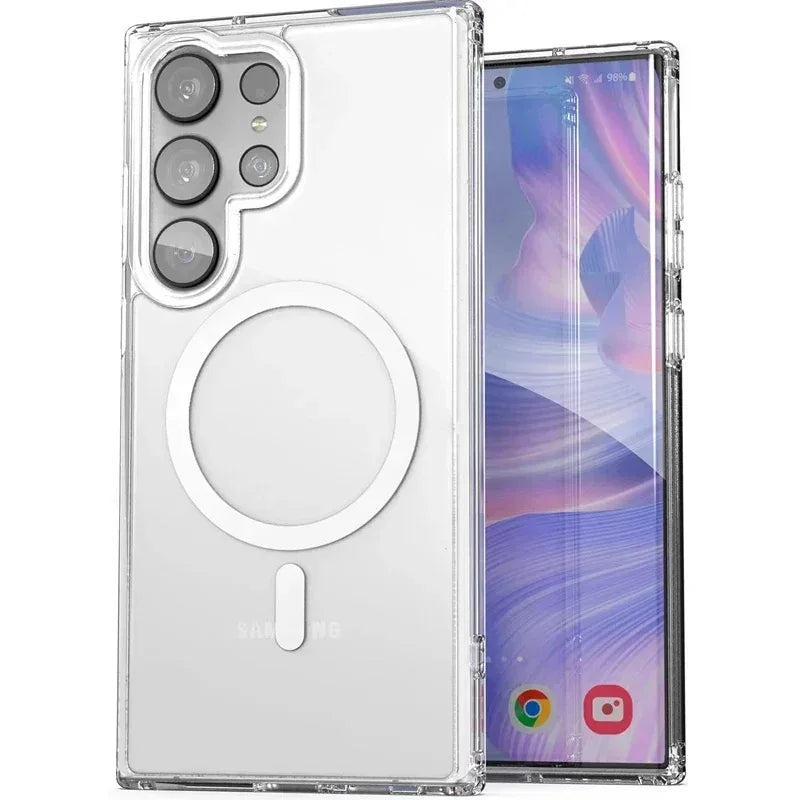 Clear Magnetic Case Samsung | Wireless Charging Ready
