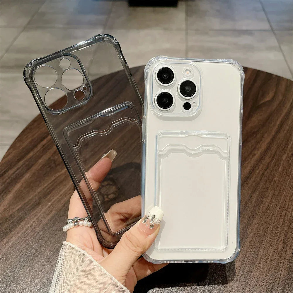 Clear Wallet Case for iPhone with Card Holder