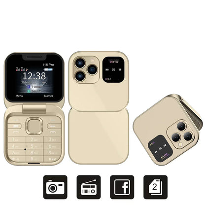 Compact Flip Phone – Dual SIM, FM Radio & Torch
