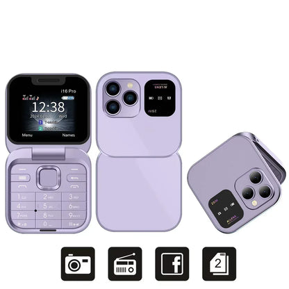 Compact Flip Phone – Dual SIM, FM Radio & Torch