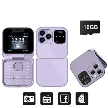 Compact Flip Phone – Dual SIM, FM Radio & Torch