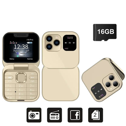 Compact Flip Phone – Dual SIM, FM Radio & Torch 