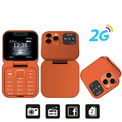 Compact Flip Phone – Dual SIM, FM Radio & Torch