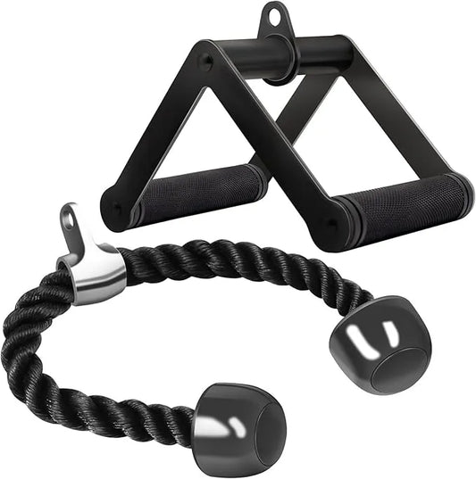 Double D Row Handle & Tricep Rope Set – Steel & Nylon - Urbizia