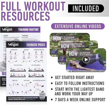 Fabric Resistance Bands Set – 4 Levels with Workout Guide - Urbizia