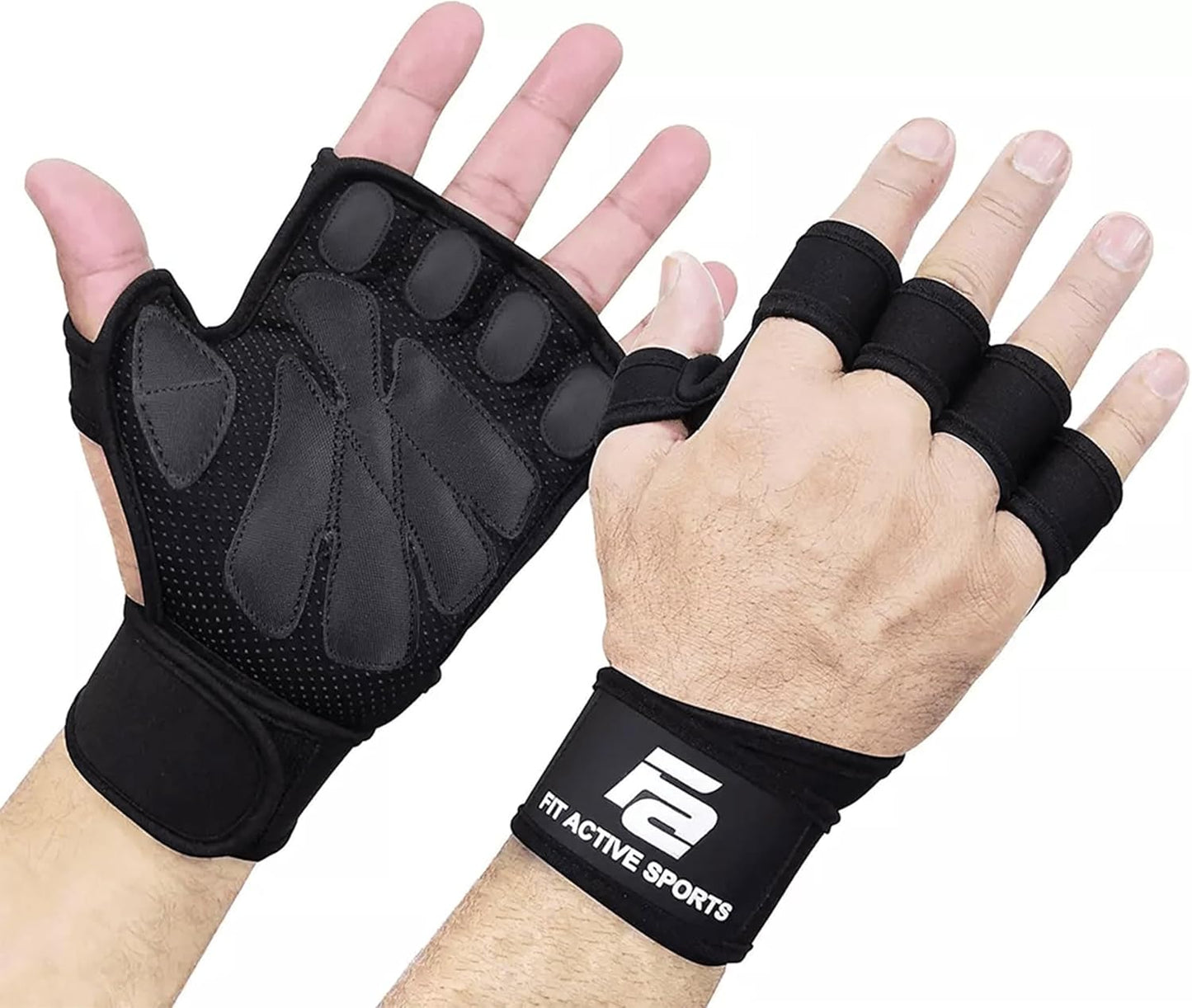 Fit Active Sports Ventilated Weight Lifting Gloves with Wrist Wraps – Men & Women - Urbizia