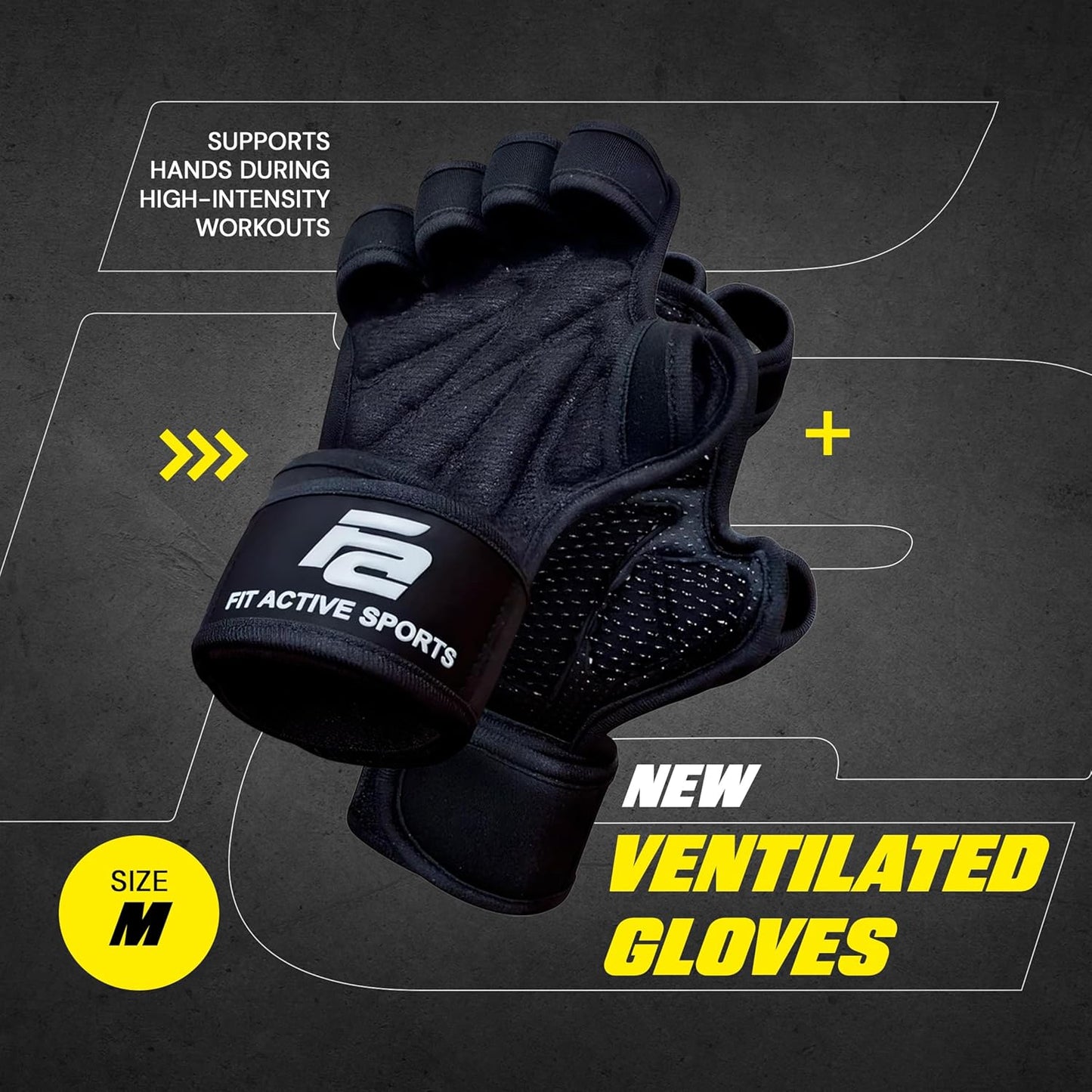 Fit Active Sports Ventilated Weight Lifting Gloves with Wrist Wraps – Men & Women - Urbizia