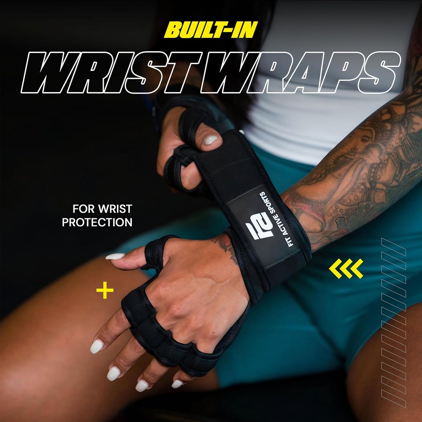 Fit Active Sports Ventilated Weight Lifting Gloves with Wrist Wraps – Men & Women - Urbizia