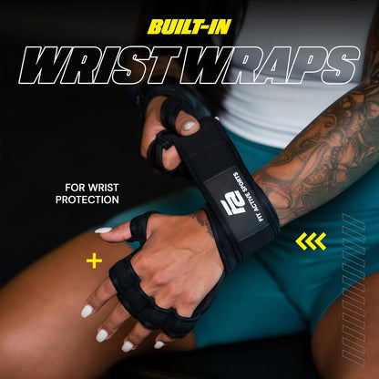 Fit Active Sports Ventilated Weight Lifting Gloves with Wrist Wraps – Men & Women - Urbizia