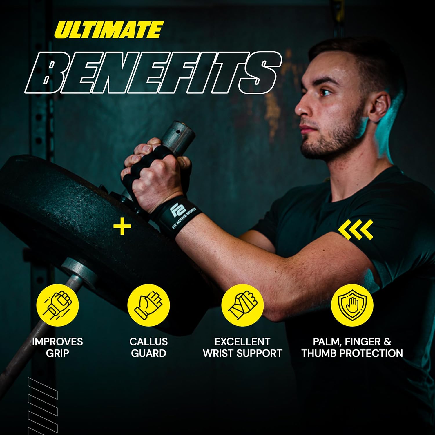Fit Active Sports Ventilated Weight Lifting Gloves with Wrist Wraps – Men & Women - Urbizia