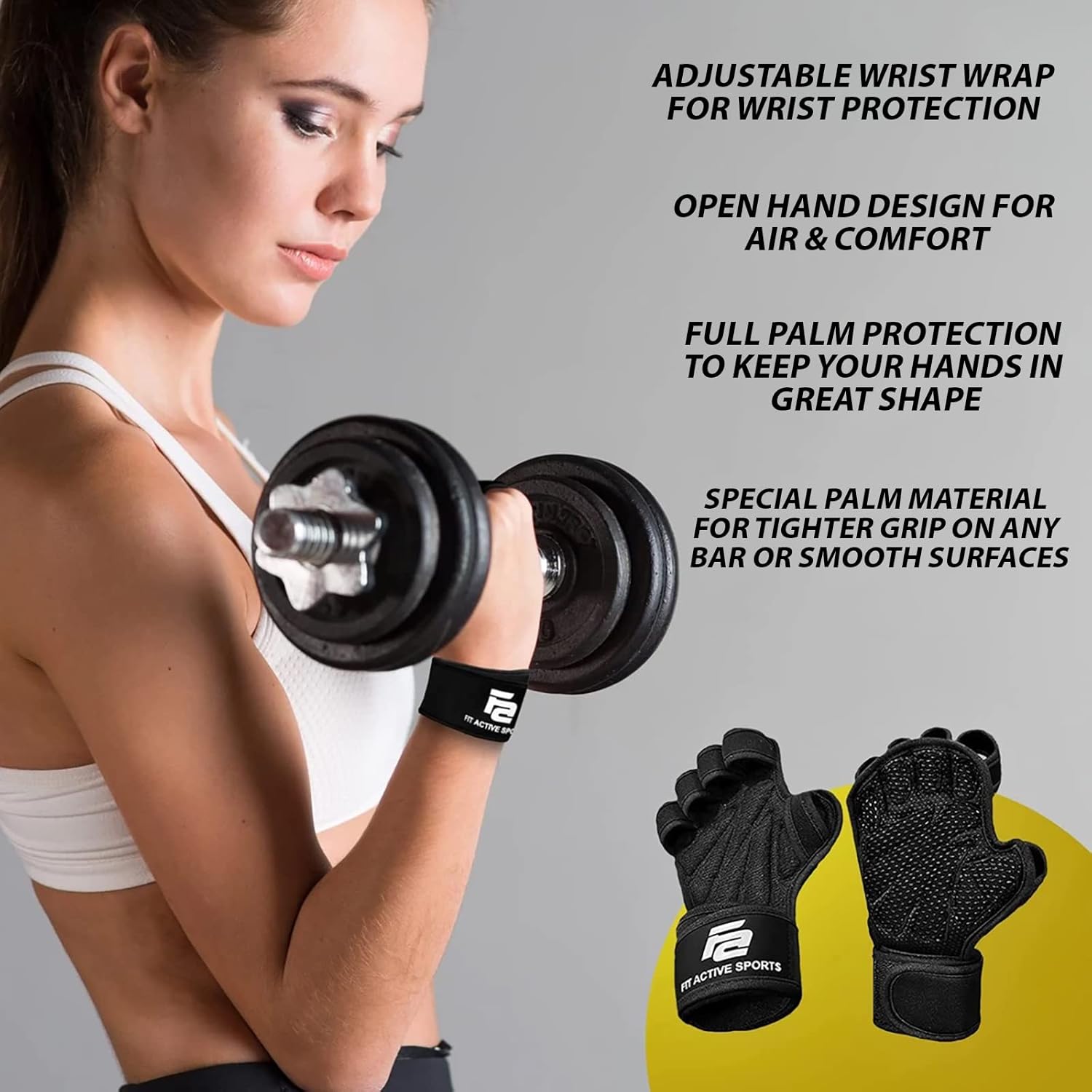 Fit Active Sports Ventilated Weight Lifting Gloves with Wrist Wraps – Men & Women - Urbizia