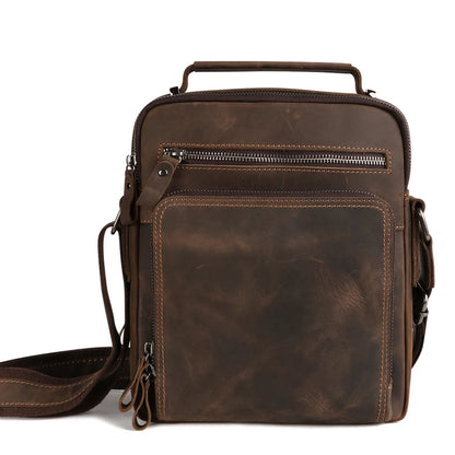 JOYIR New Genuine Leather Men Vintage Handbags Small Flap Men's Shoulder Bag Casual Office Messenger Bags Fashion Crossbody Bag