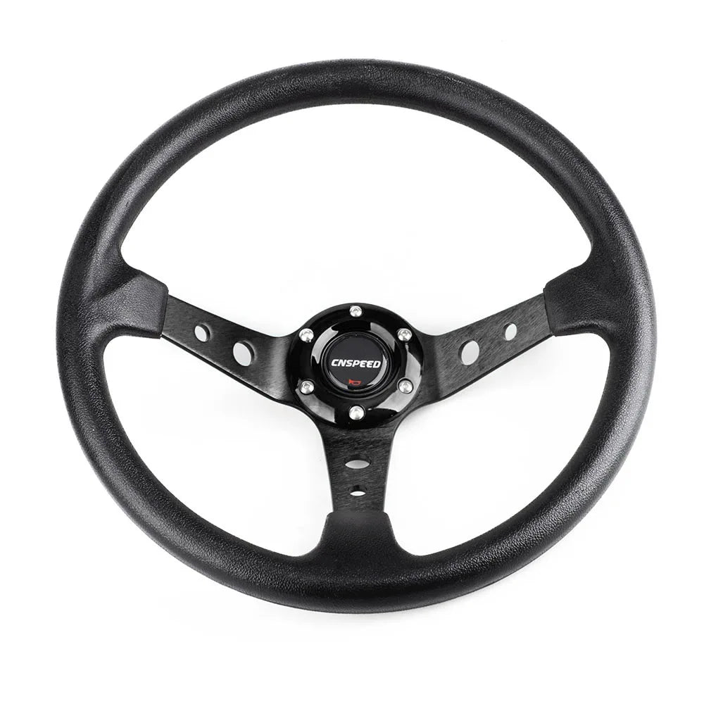 Auto Sport Drifting Steering Wheels 92mm Deep Dish Corn Universal Racing PU Leather Steering Wheel 350mm 14inch Aluminum Alloy