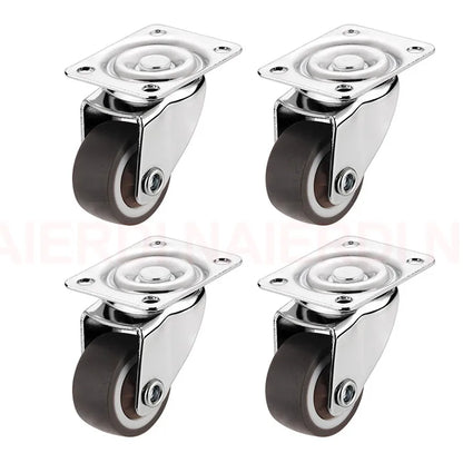 4PCS NAIERDI 1-2inch Furniture Caster Soft Rubber Universal Wheel Swivel Caster Roller Wheel For Platform Trolley Accessory