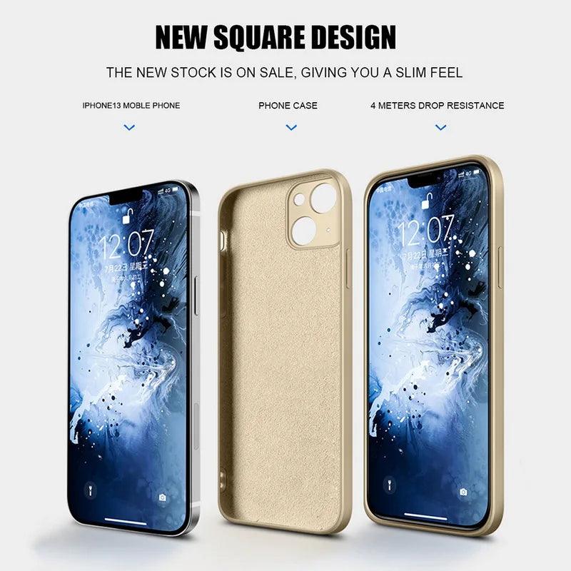 Shockproof Liquid Silicone Case for iPhone Slim TPU Cover