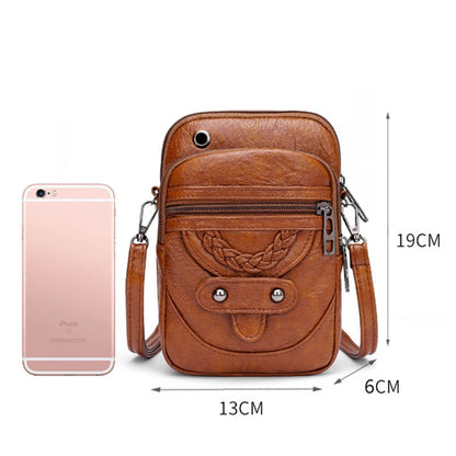 Multi-Functional Soft PU Leather Small Shoulder Bag For Women Vintage Crossbody Bag Cash Purse Cell phone Baga Handbag Purse
