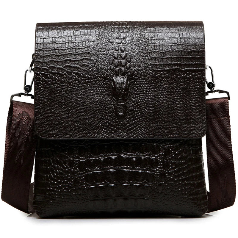 Luxury Brand Messenger Bag Men Leather Business Alligator Shoulder Bag Male Casual Satchel Crocodile Grain Crossbody Bag For Men
