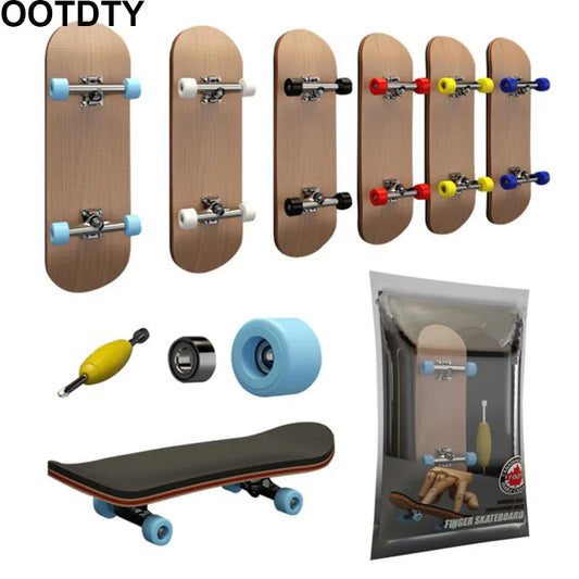 Wooden Fingerboard Toy with Optional Bearings